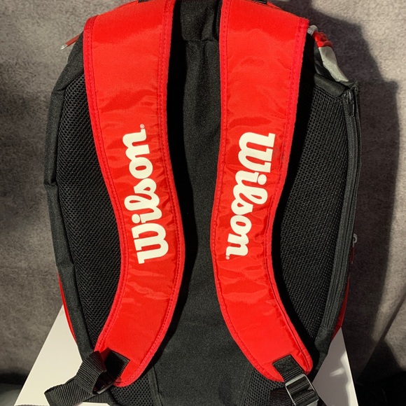 Wilson K Factor Pro Tour Racquet Backpack Red Black Tennis Bag RARE - Picture 4 of 9